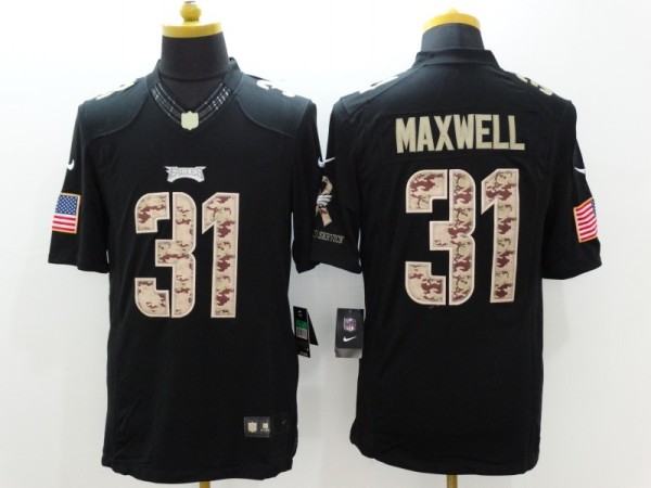 Nike Philadelphia Eagles #31 Maxwell Black Limited Salute to Service Jersey