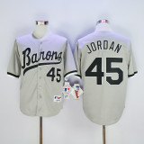 MLB Chicago White Sox #45 Jordan Birmingham Barons Button Down Grey Jersey