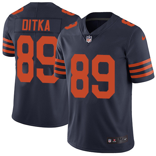 Mens Chicago Bears #89 Ditka Vapor Limited Blue Orange Number Jersey