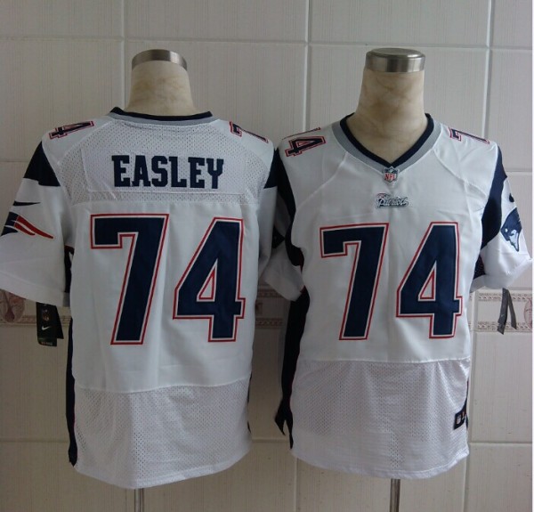 Nike New England Patriots #74 Easley White Elite Jersey