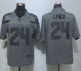 New Nike Seattle Seahawks #24 Lynch Gray Mens Stitched Gridiron Gray Limited Jersey