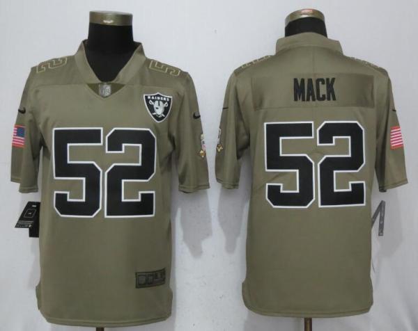 New Nike Oakland Raiders 52 Mack Olive Salute To Service Limited Jersey