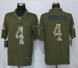 New Nike Dallas Cowboys 4 Prescott Green Salute To Service Limited Jersey