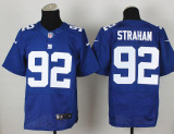 Nike New York Giants #92 Strahan Blue Elite Jersey