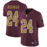 Mens Washington Redskins #24 Norman Red Yellow Number Elite Jersey