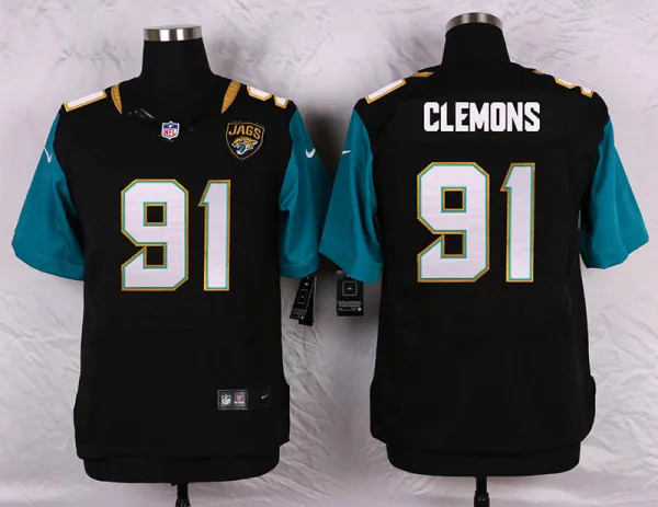 Nike Jacksonville Jaguars #91 Clemons Black Elite Jersey