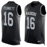 NFL Oakland Raiders #16 Plunkett Black Limited Tank Top Jersey