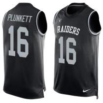 NFL Oakland Raiders #16 Plunkett Black Limited Tank Top Jersey
