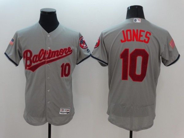 MLB Baltimore Orioles #10 Jones Grey Jersey