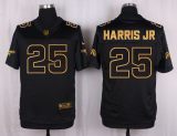 Mens Denver Broncos #25 Harris JR Pro Line Black Gold Collection Jersey