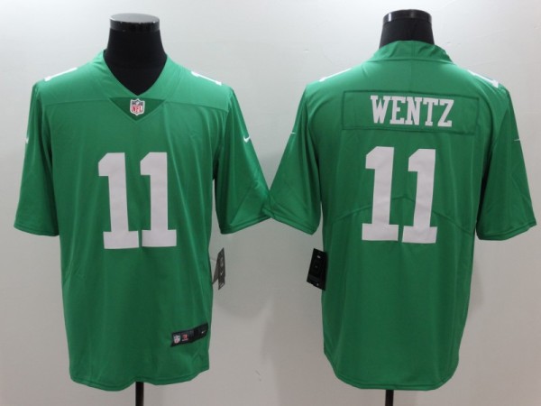 Mens NFL Philadelphia Eagles #11 Wentz Light Green Vapor Limited Jersey