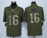 New Nike Los Angeles Rams 16 Goff Green Salute To Service Limited Jersey