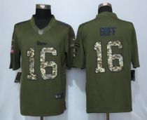 New Nike Los Angeles Rams 16 Goff Green Salute To Service Limited Jersey