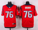 Nike Houston Texans #76 Brown Red Elite Jersey