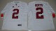 NCAA Alabama Crimson Tide #2 Jalen Hurts Limited Football White Jerseys