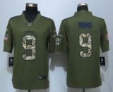 New Nike Dallas Cowboys 9 Romo  Green Salute To Service Limited Jersey