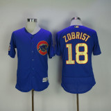 MLB Chicago Cubs #18 Zobrist Blue Gold Champion Elite Jersey