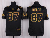 Mens Kansas City Chiefs #87 Kelce Pro Line Black Gold Collection Jersey