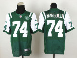 Nike New York jets #74 Mangold Green Elite Jersey