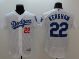 MLB Los Angeles Dodgers #22 Kershaw White Elite Majestic Jersey