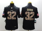 Nike Cleveland Browns #32 Brown Black Salute TO Service Jersey