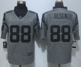 NEW Nike Carolina Panthers 88 Olsen Gray Mens Stitched Gridiron Gray Limited Jerseys