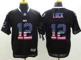 Nike Indianapolis Colts #12 Luck Black USA Flag Fashion Jersey