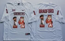 NCAA Oklahoma Sooners White #14 Bradford Fashion Jersey