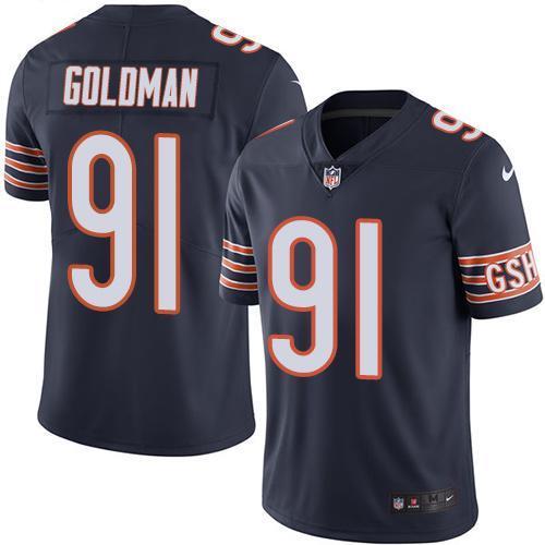 Mens Chicago Bears #91 Goldman Vapor Limited Blue Jersey