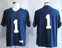 NCAA West Virginia Mountaineer #1 Louis Nix III Navy Blue Jersey
