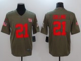 Mens New York Giants #21 Collins Olive Salute to Service Limited Jersey