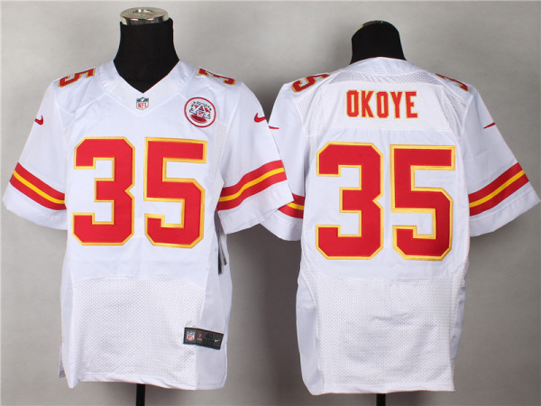 Nike Kansas City Chiefs #35 Okoye White Elite Jersey