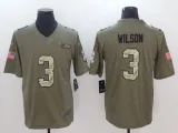 Mens Seattle Seahawks #3 Wilson Olive Salute to Service Limited Jersey