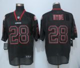 New Nike San Francisco 49ers 28 Hyde Lights Out Black Elite Jerseys