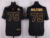 Mens Houston Texans #75 Wilfork Pro Line Black Gold Collection Jersey