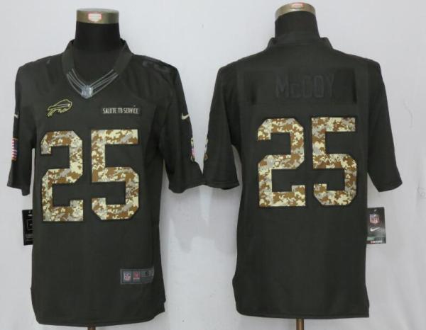 New Nike Buffalo Bills 25 McCoy Anthracite Salute To Service Limited Jersey