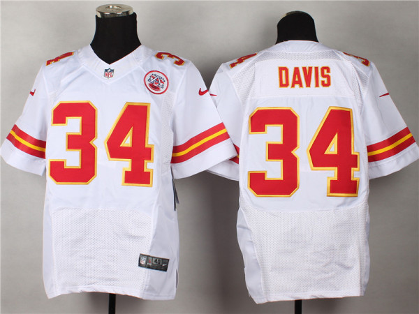 Nike Kansas City Chiefs #34 Davis White Elite Jersey