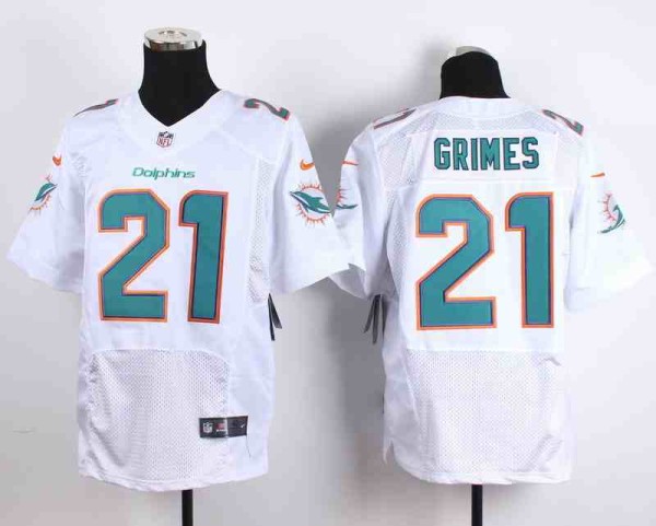 Nike Miami Dolphins #21 Grimes White Elite Jersey