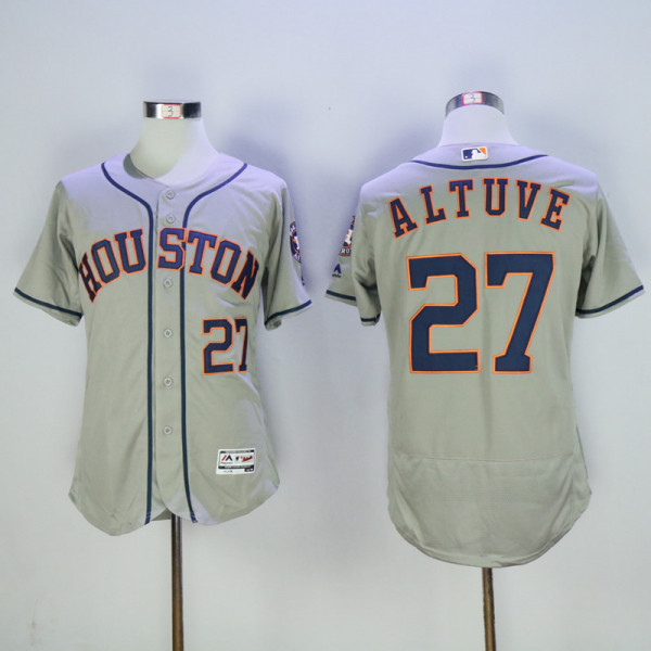 Majestics MLB Houston Astros #27 Altuve Grey Jersey