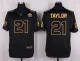 Mens Washington Redskins #21 Taylor Pro Line Black Gold Collection Jersey