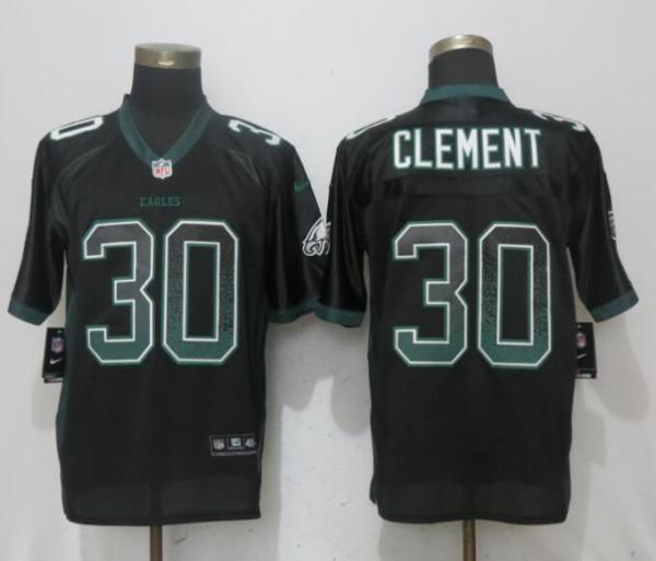 Nike Philadelphia Eagles 30 Clement Drift Fashion Black Elite Jersey