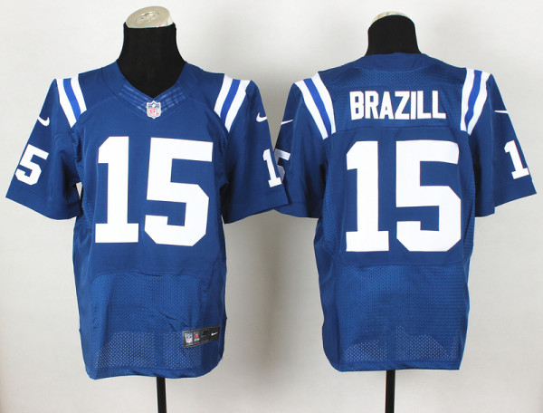 Nike Indianapolis Colts #15 Brazill Blue Elite Jersey