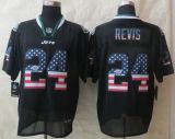 2014 New Nike New York Jets 24 Revis USA Flag Fashion Black Elite Jerseys