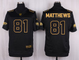 Mens Philadelphia Eagles #81 Matthews Pro Line Black Gold Collection Jersey