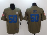 Mens Dallas Cowboys #50 Lee Olive Salute to Service Limited Jersey