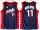 NBA Olympics Team USA Mens #11 Malone Navy Blue Stitched Jersey