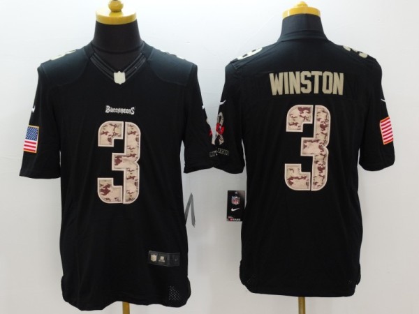 Nike Tampa Bay Buccaneers #3 Winston Black Camo Jersey