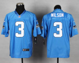 New Nike Seattle Seahawks 3 Wilson Light Blue Jersey