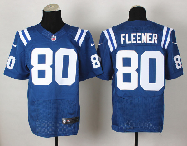 Nike Indianapolis Colts #80 Fleener Blue Elite Jersey