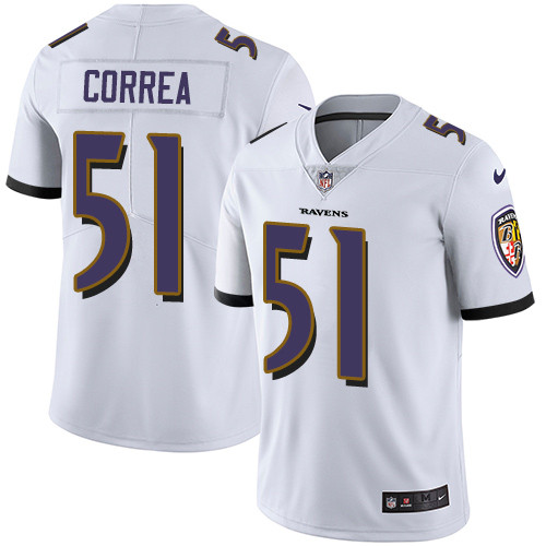 NFL Baltimore Ravens #51 Correa White Vapor Limited Jersey